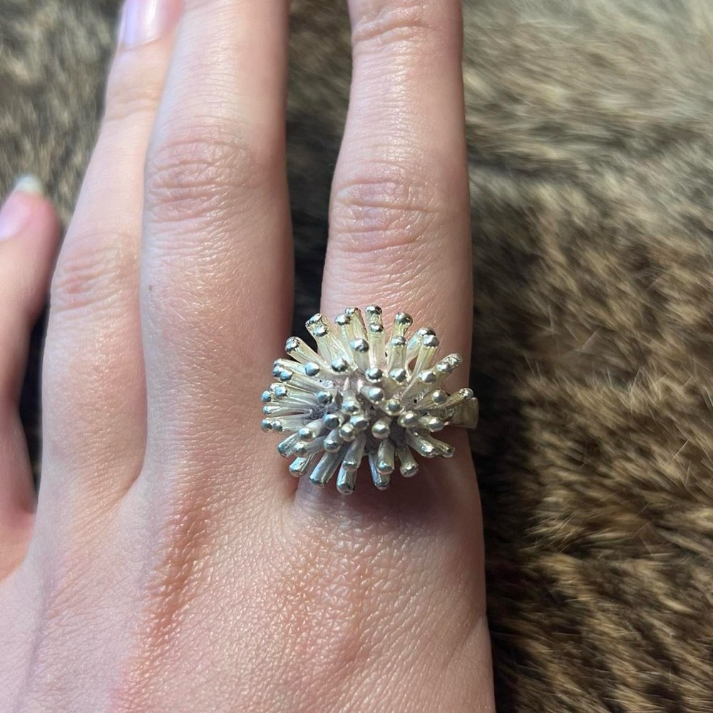 Sterling Silver Cluster Sea Urchin Ring